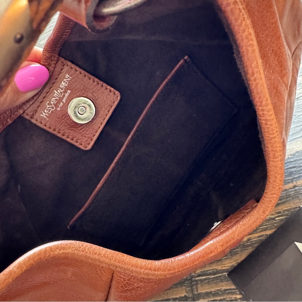 Yves Saint Laurent Tan Leather Mombasa Mini Bag - Picture 10 of 14